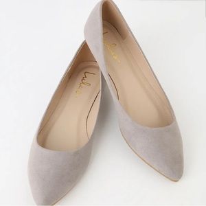 Lulu's Holly Grey Suede Flats